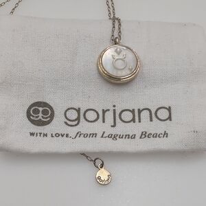 Gorjana Taurus Zodiac Gold and White Pendant Necklace Z3
